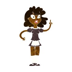 cartoon worried maid N6