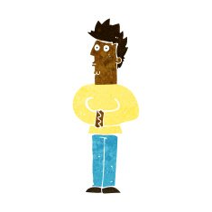 cartoon nervous man N92