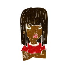 cartoon girl with folded arms N5