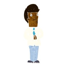 cartoon nervous man N93