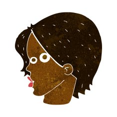cartoon female face N75