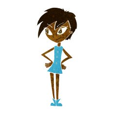Cartoon Girl With Hands On Hips N13