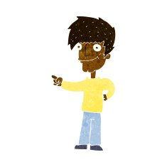 Cartoon Man Pointing N123