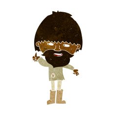 cartoon hippie man in wellington boots N6