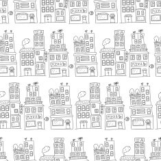 Seamless pattern with houses N6