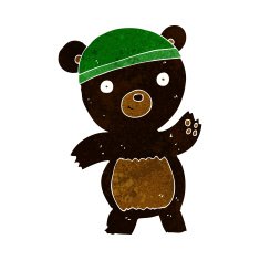 cute cartoon black bear N24