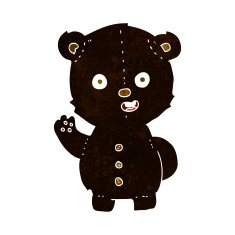 cute cartoon black bear N25
