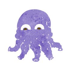cartoon alien squid face N16
