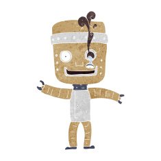 cartoon funny old robot N6