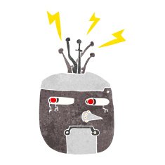 cartoon robot head N43