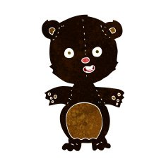 cute black bear cartoon N3