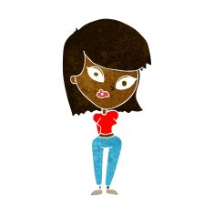 cartoon confused woman N74