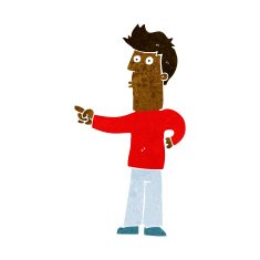 Cartoon Man Pointing N124