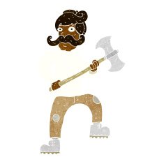 cartoon man with axe N5