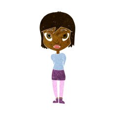cartoon shy girl N6