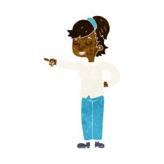 cartoon friendly woman pointing N6
