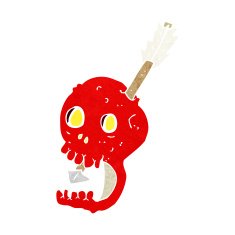 funny cartoon skull and arrow N6
