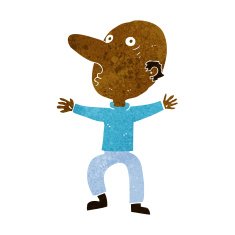 cartoon worried middle aged man N6