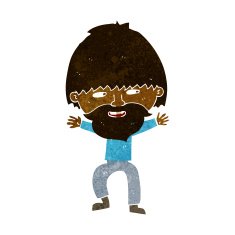 cartoon happy man with beard N28