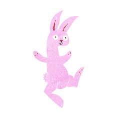 funny cartoon pink rabbit N2