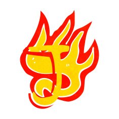 cartoon flaming letter N34