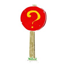 cartoon question mark sign post N4