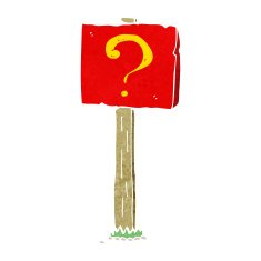cartoon question mark sign post N5
