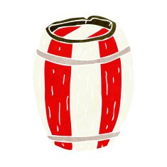 cartoon painted barrel N4