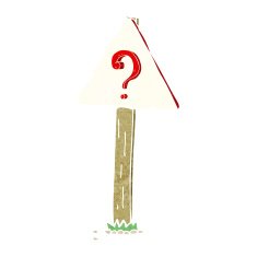 cartoon question mark sign post N6