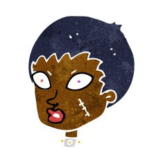 cartoon female zombie head N5