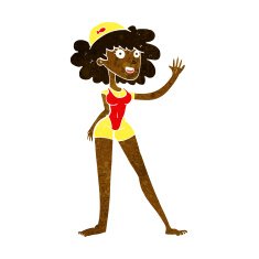cartoon swimmer woman N5