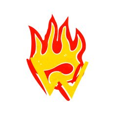 cartoon flaming letter N55