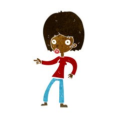 cartoon woman pointing N118