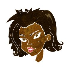 cartoon female face N76