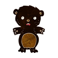 frightened black bear cartoon N2