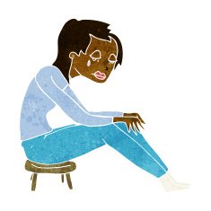 cartoon crying woman