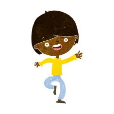 cartoon happy boy dancing N4
