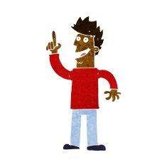 cartoon man with great new idea N5
