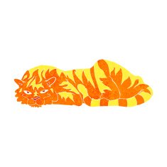 cartoon resting tiger N6