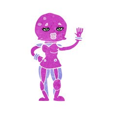 cartoon female astronaut N16