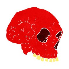cartoon spooky skull N98
