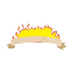 cartoon flaming banner N2