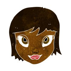 cartoon female face N77