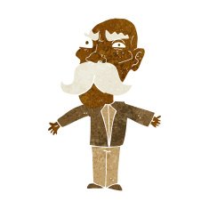 cartoon angry old man N87