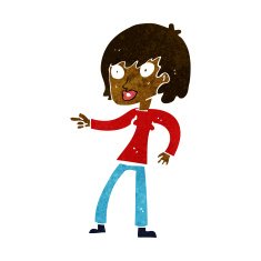 cartoon woman pointing N119