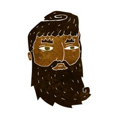 cartoon bearded man N34