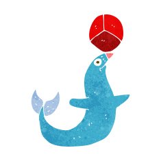 cartoon performing seal N6