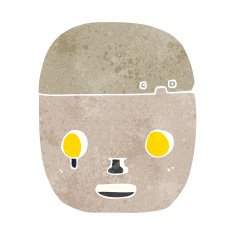 cartoon robot head N44