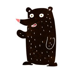 cartoon waving black bear N17