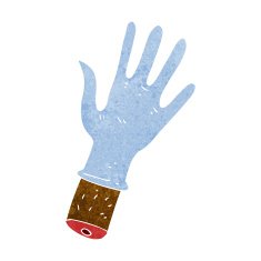 cartoon hand with rubber glove N4